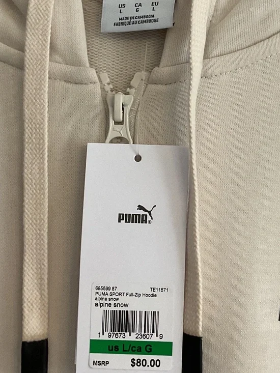 💐NWT💐 PUMA Men's Sport Heritage Full-Zip Hoodie - size L - Picture 6 of 6